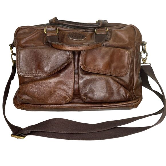 Fossil Transit Leather Brief Shoulder Bag Limited Edition Laptop Bag - Picture 2 of 8